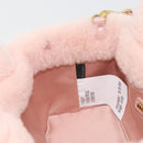 Miu Miu Hand Bag Fur 2way Pink Gold Tone Auth 191761SM-22