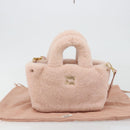 Miu Miu Hand Bag Fur 2way Pink Gold Tone Auth 191761SM-25