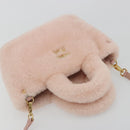 Miu Miu Hand Bag Fur 2way Pink Gold Tone Auth 191761SM-6