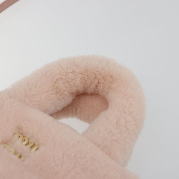 Miu Miu Hand Bag Fur 2way Pink Gold Tone Auth 191761SM