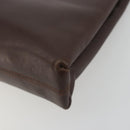 Salvatore Ferragamo Gancini Chain Shoulder Bag Leather Brown Gold Auth 191763-9