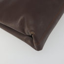 Salvatore Ferragamo Gancini Chain Shoulder Bag Leather Brown Gold Auth 191763-16