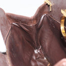 Salvatore Ferragamo Gancini Chain Shoulder Bag Leather Brown Gold Auth 191763-19