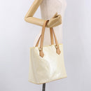 LOUIS VUITTON Monogram Vernis Houston Hand Bag Perle M91342 LV Auth 191765V-23