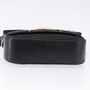 CELINE C Saluki Horse Carriage Shoulder Bag Black Gold Tone Auth 191767A-5