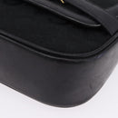 CELINE C Saluki Horse Carriage Shoulder Bag Black Gold Tone Auth 191767A-14