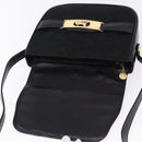 CELINE C Saluki Horse Carriage Shoulder Bag Black Gold Tone Auth 191767A-18