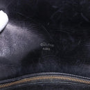 CELINE C Saluki Horse Carriage Shoulder Bag Black Gold Tone Auth 191767A-11