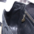 CELINE C Saluki Horse Carriage Shoulder Bag Black Gold Tone Auth 191767A-20