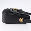 CELINE C Saluki Horse Carriage Shoulder Bag Black Gold Tone Auth 191767A-3