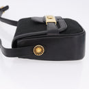 CELINE C Saluki Horse Carriage Shoulder Bag Black Gold Tone Auth 191767A-4