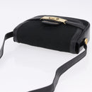 CELINE C Saluki Horse Carriage Shoulder Bag Black Gold Tone Auth 191767A-6