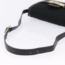 CELINE C Saluki Horse Carriage Shoulder Bag Black Gold Tone Auth 191767A-7