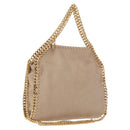 Stella MacCartney Falabella Chain Shoulder Bag Polyester Beige Gold Auth 191768V-1