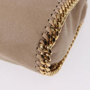 Stella MacCartney Falabella Chain Shoulder Bag Polyester Beige Gold Auth 191768V-13