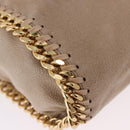 Stella MacCartney Falabella Chain Shoulder Bag Polyester Beige Gold Auth 191768V-14