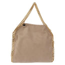 Stella MacCartney Falabella Chain Shoulder Bag Polyester Beige Gold Auth 191768V-2