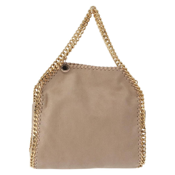 Stella MacCartney Falabella Chain Shoulder Bag Polyester Beige Gold Auth 191768V