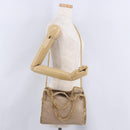 Stella MacCartney Falabella Chain Shoulder Bag Polyester Beige Gold Auth 191768V-23