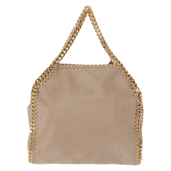 Stella MacCartney Falabella Chain Shoulder Bag Polyester Beige Gold Auth 191768V