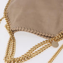 Stella MacCartney Falabella Chain Shoulder Bag Polyester Beige Gold Auth 191768V-6