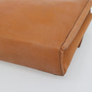 CELINE Circle Shoulder Bag Leather Brown Gold Tone Auth 191769-10