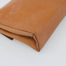 CELINE Circle Shoulder Bag Leather Brown Gold Tone Auth 191769-11