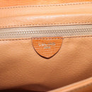 CELINE Circle Shoulder Bag Leather Brown Gold Tone Auth 191769-13