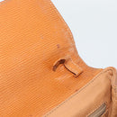 CELINE Circle Shoulder Bag Leather Brown Gold Tone Auth 191769-14