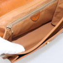 CELINE Circle Shoulder Bag Leather Brown Gold Tone Auth 191769-16