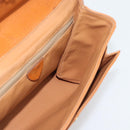 CELINE Circle Shoulder Bag Leather Brown Gold Tone Auth 191769-17