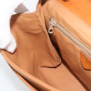 CELINE Circle Shoulder Bag Leather Brown Gold Tone Auth 191769-18