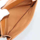 CELINE Circle Shoulder Bag Leather Brown Gold Tone Auth 191769-21