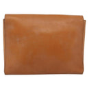 CELINE Circle Shoulder Bag Leather Brown Gold Tone Auth 191769-3