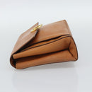 CELINE Circle Shoulder Bag Leather Brown Gold Tone Auth 191769-4