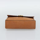 CELINE Circle Shoulder Bag Leather Brown Gold Tone Auth 191769-7