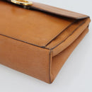 CELINE Circle Shoulder Bag Leather Brown Gold Tone Auth 191769-8