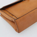 CELINE Circle Shoulder Bag Leather Brown Gold Tone Auth 191769-9