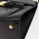 Salvatore Ferragamo Vala Hand Bag Leather 2way Black Gold Tone Auth 191779A-13