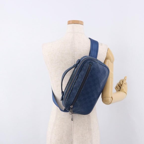 LOUIS VUITTON Damier Infini Ambreil Shoulder Bag Neptune N41354 LV Auth 191781