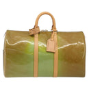 LOUIS VUITTON Monogram Vernis Mercer Boston Bag Baby Blue M91001 LV Auth 191782-13