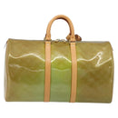 LOUIS VUITTON Monogram Vernis Mercer Boston Bag Baby Blue M91001 LV Auth 191782-2