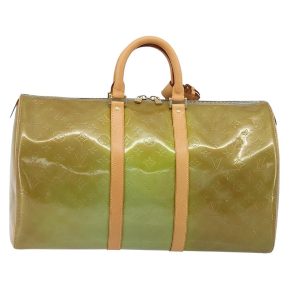 LOUIS VUITTON Monogram Vernis Mercer Boston Bag Baby Blue M91001 LV Auth 191782