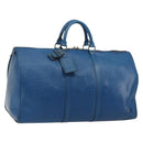 LOUIS VUITTON Epi Keepall 55 Boston Bag Blue M42955 LV Auth 191783A-1
