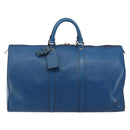 LOUIS VUITTON Epi Keepall 55 Boston Bag Blue M42955 LV Auth 191783A-2