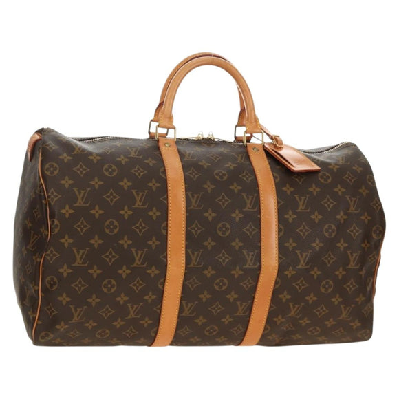 LOUIS VUITTON Monogram Keepall 50 Boston Bag M41426 LV Auth 191786V