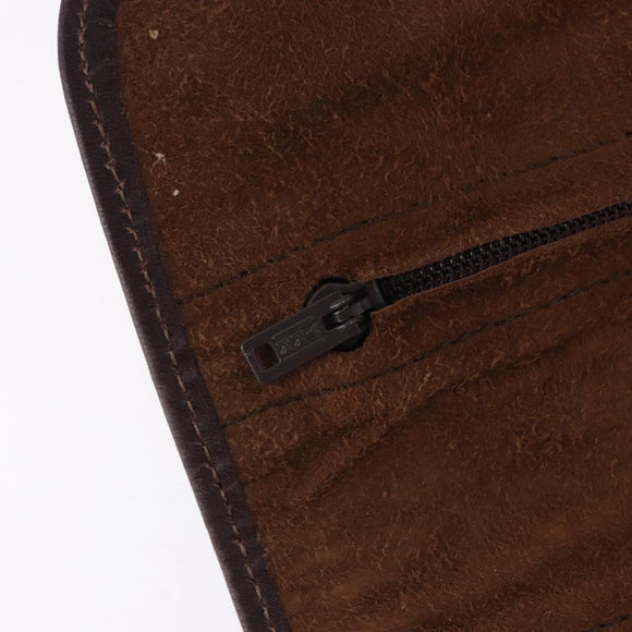 Christian Dior Trotter Canvas Accessory Case Brown Gold Tone Auth 191790V