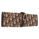 Christian Dior Trotter Canvas Accessory Case Brown Gold Tone Auth 191790V-1