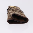 Christian Dior Trotter Canvas Accessory Case Brown Gold Tone Auth 191790V-4