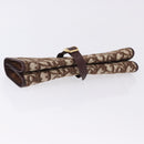 Christian Dior Trotter Canvas Accessory Case Brown Gold Tone Auth 191790V-5
